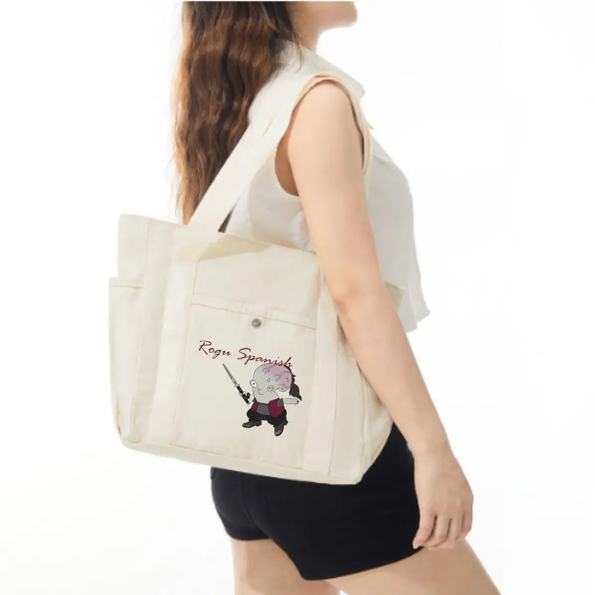 Rogu Spanish Humor Character Art Classic Multi-Pocket Shoulder Bag Timeless Daily Carry Tote