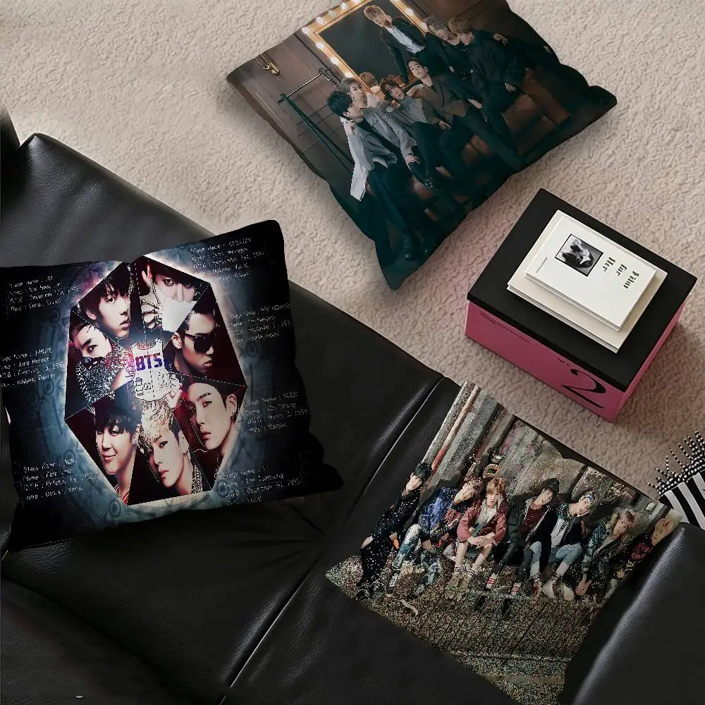 Kpop B-BTS Personalized Pillow Dust Cover Bedroom Kids Party Decoration Pillowcase Birthday Children Gift