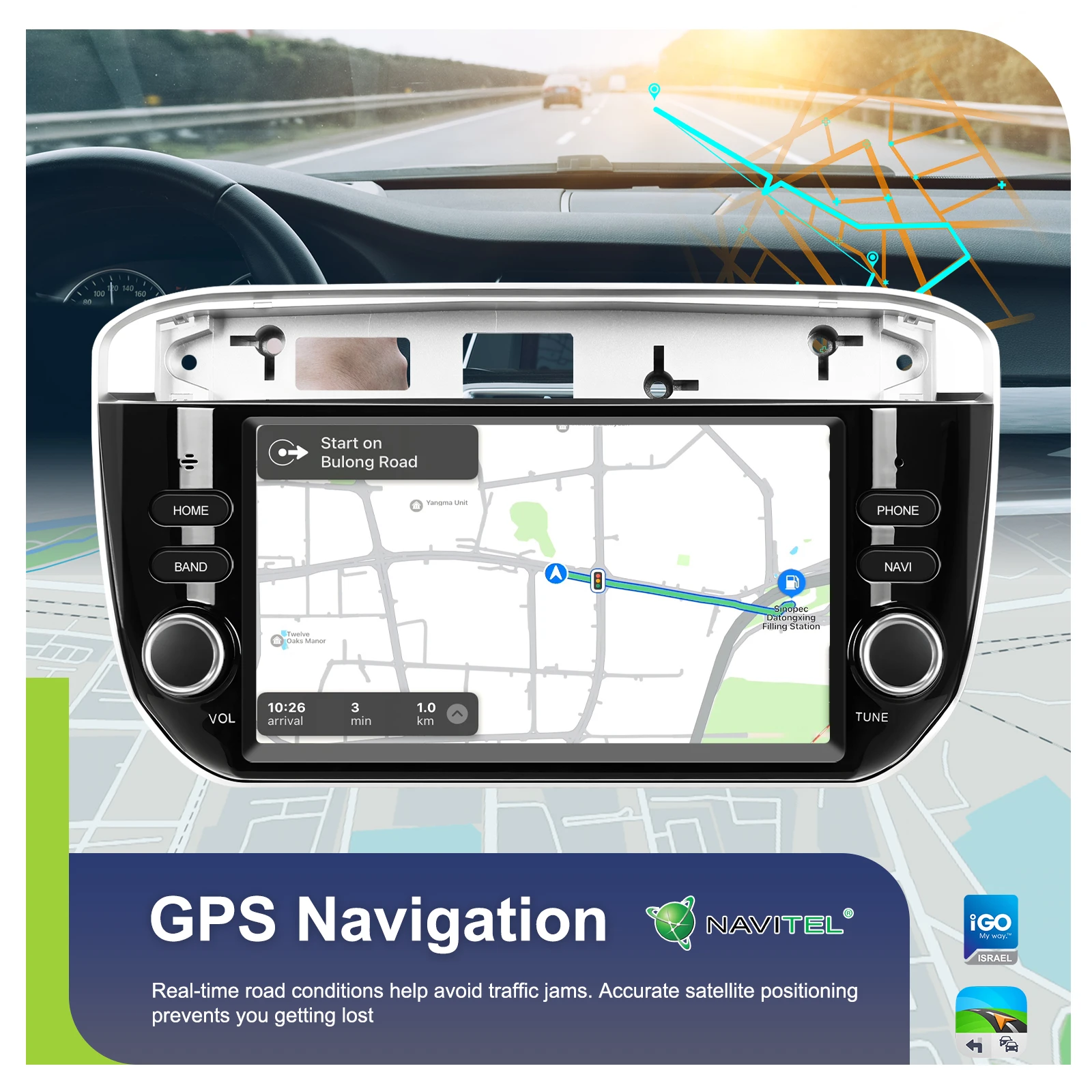 Podofo 2DIN 4+64G Android Autoradio für FIAT Punto 2012–2016 Auto-Multimedia-Player Carplay Android Auto GPS Mirror Link USB – Detail 7