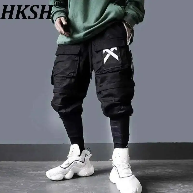 

HKSH Dark Style Harem Pants Men Tide Hip Hop High Street Cargo Pants Loose Streetwear Autumn New Punk Darkwear Detachable HK0156