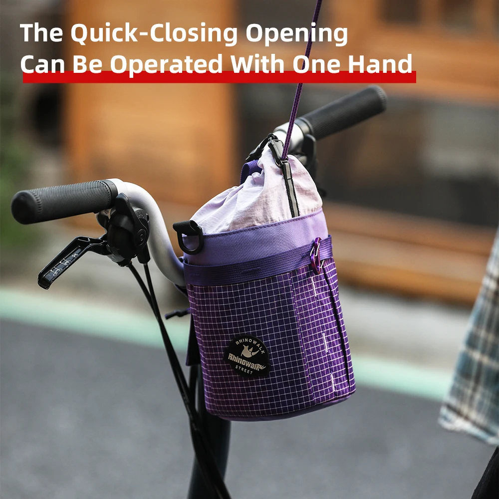 Rhinowalk Bike Handlebar Bag 6.5L Cycling Water Bottle Bag Cycling Stem Bag Carrier Pouch Riding Insulated Kettle Bag