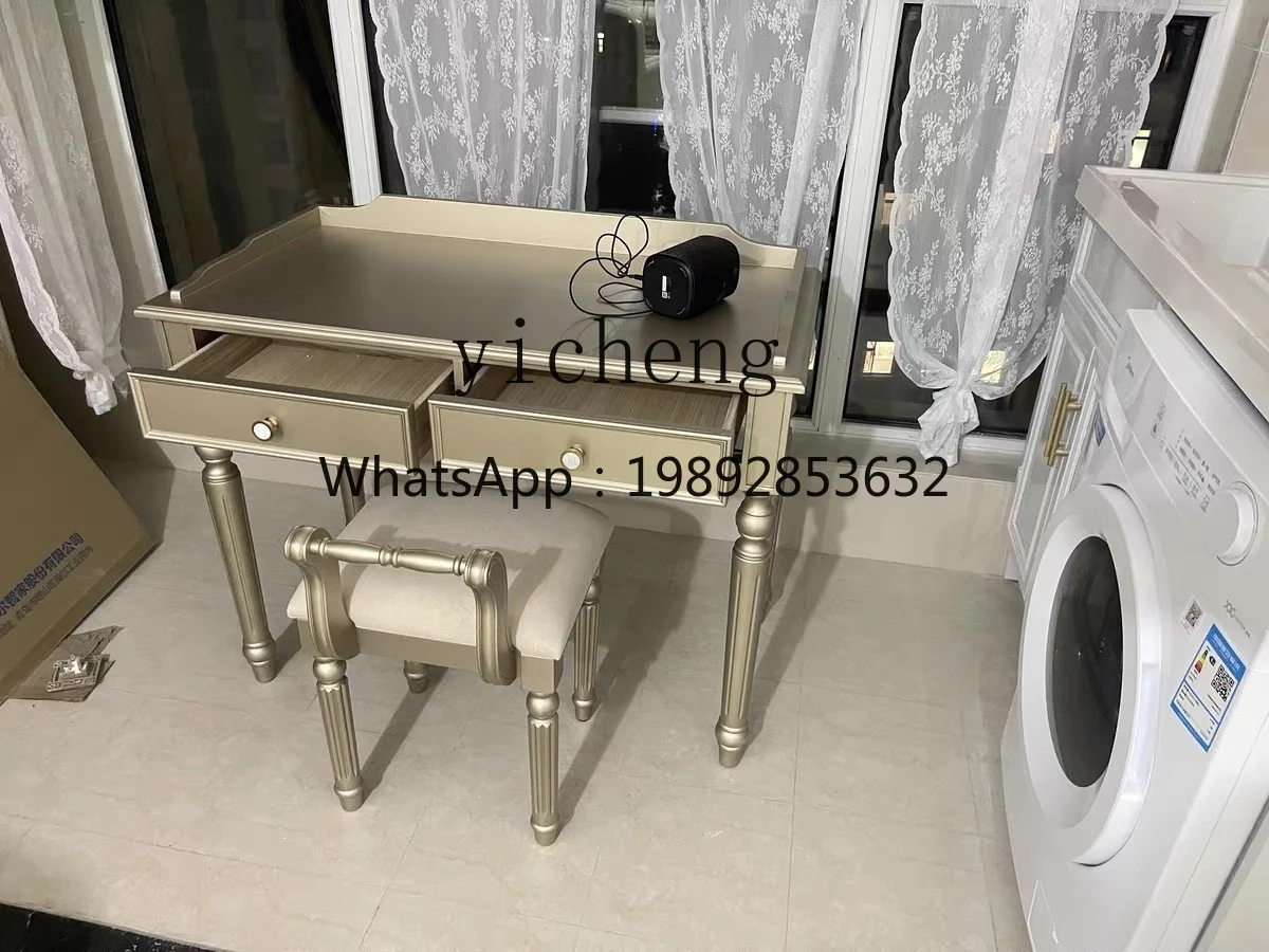 Solid Wood Dressing Table Light Luxury Bedroom Furniture Small Apartment Mini Storage Makeup Table