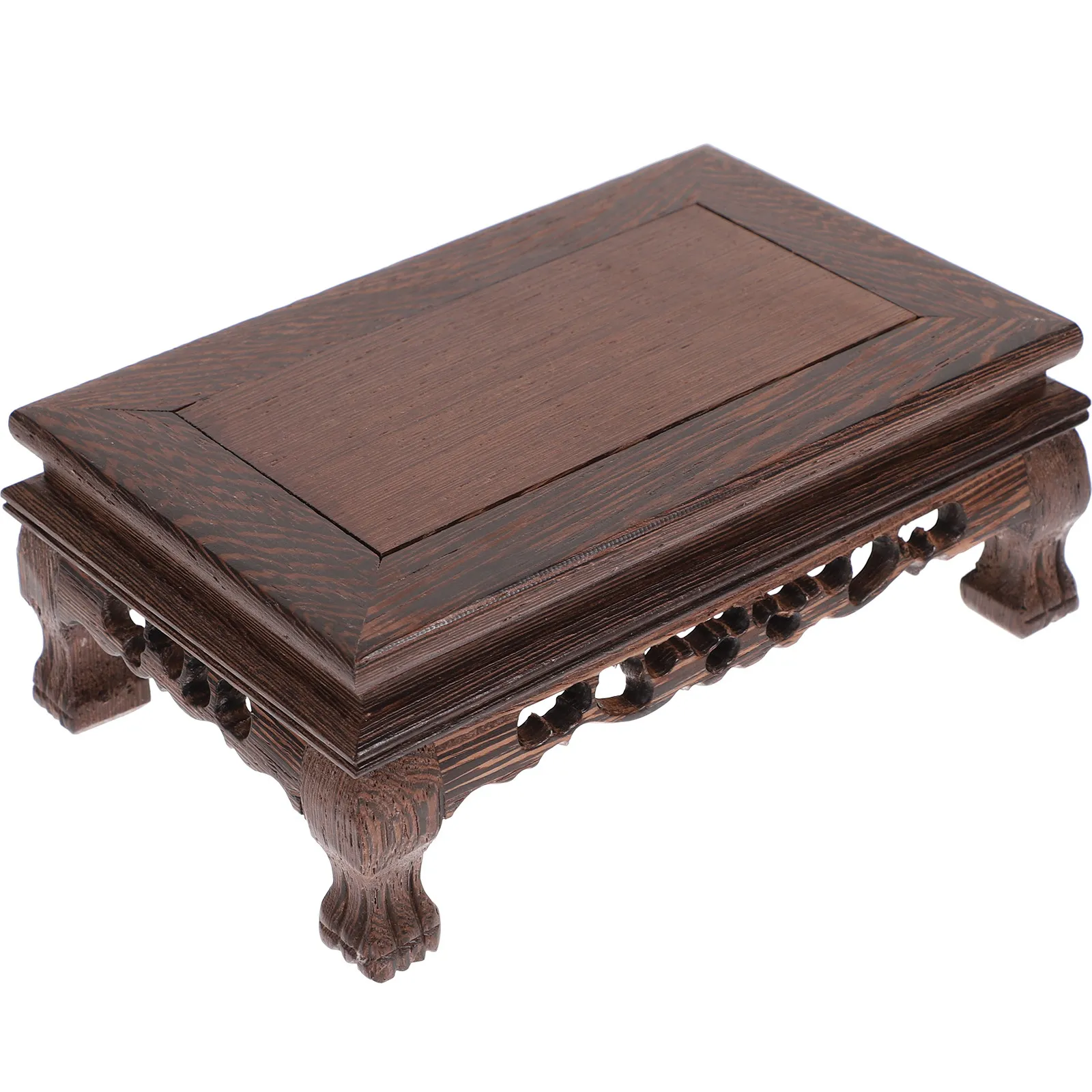 1Pcs Premium Rosewood Wenge Chinese Style Flowerpot Stand Wooden Flowerpot Base for Indoor Decor Crafts Holder Mini Fish Tank