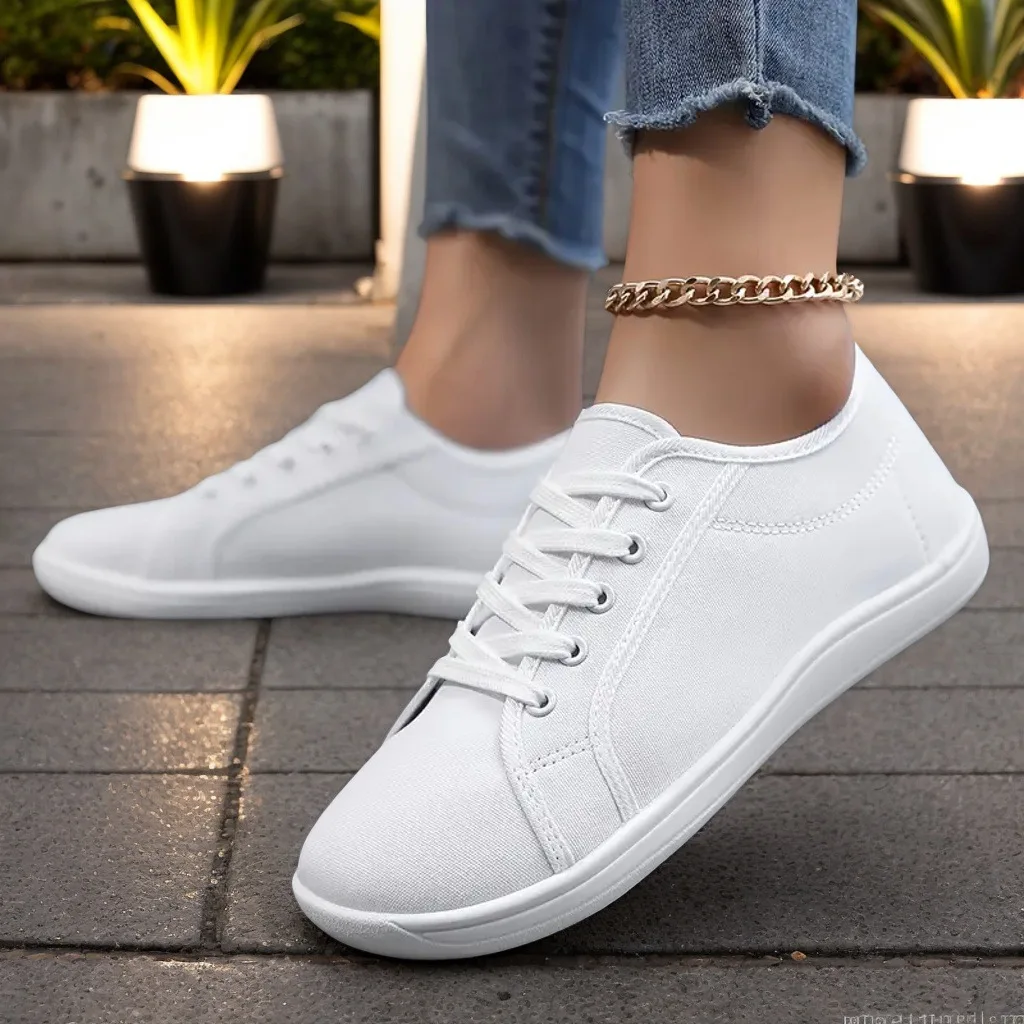 

New White Canvas Shoes Soft Soled Couple Wide Toe Sports Shoes Plus Size Men's Wear-resistant Gymnastics Shoes Zapatos De Hombre