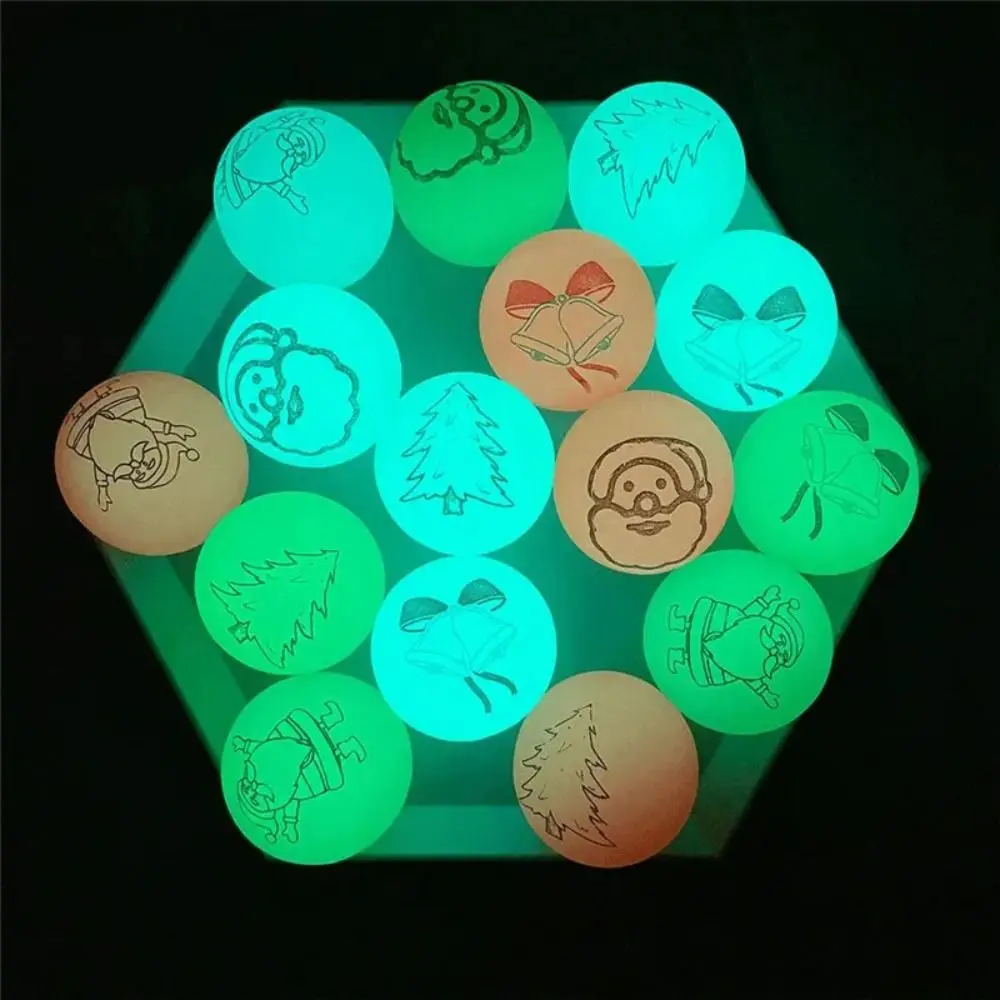 10pcs/set Glow In The Dark Christmas Elastic Ball Toys Christmas Elastic Ball Luminous Bouncy Ball Luminous 10pcs