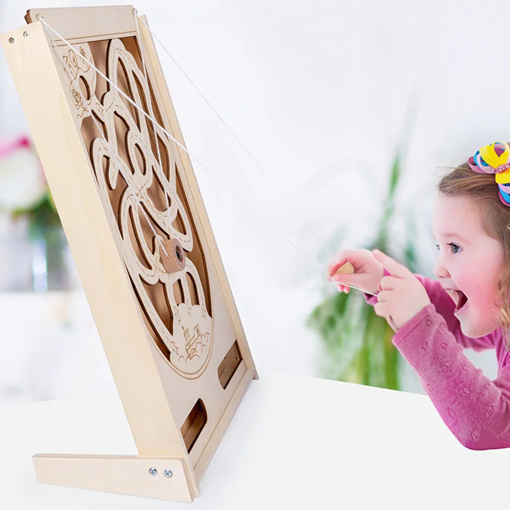

Wooden Marble Puzzle Educational Labyrinth Desktop Game Premium Wood Maze Board Interactive Plaything Thought Training Child