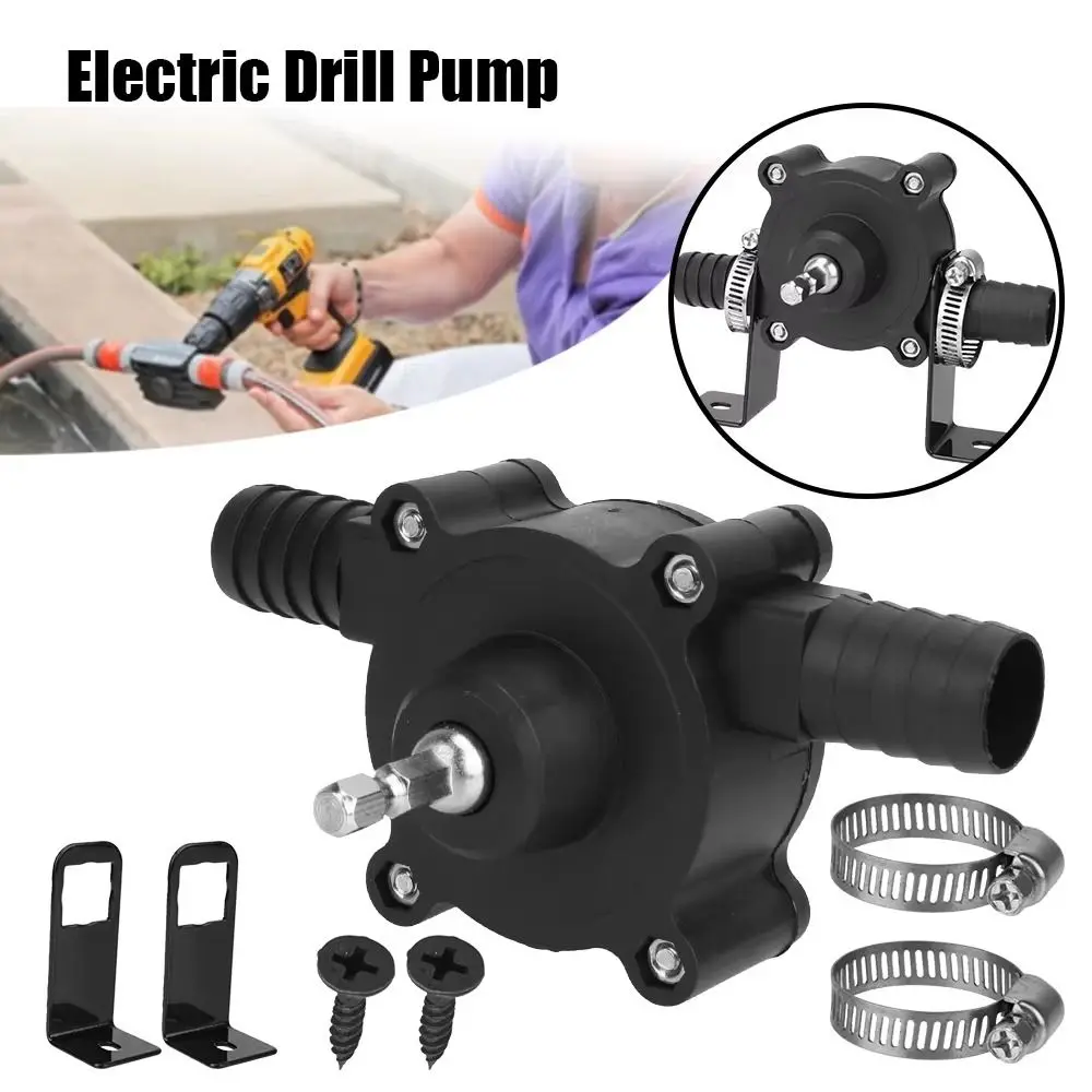 

Small Electric Drill Pump Heavy Duty Self-priming Liquid Transfer Pump Portable Round Shank Self Suction Centrifugal Pump Fluid