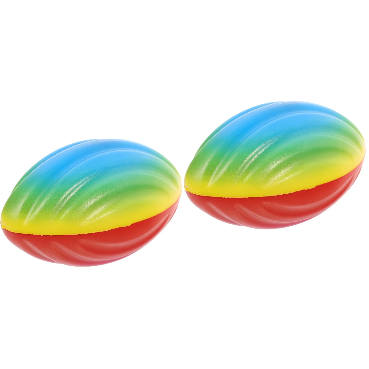 2 Pack Sponge Elastic Ball Rainbow Rugby Sports Toy Mini Football for Training Portable Kids Jumping Foams Balls Outdoor Bouncy