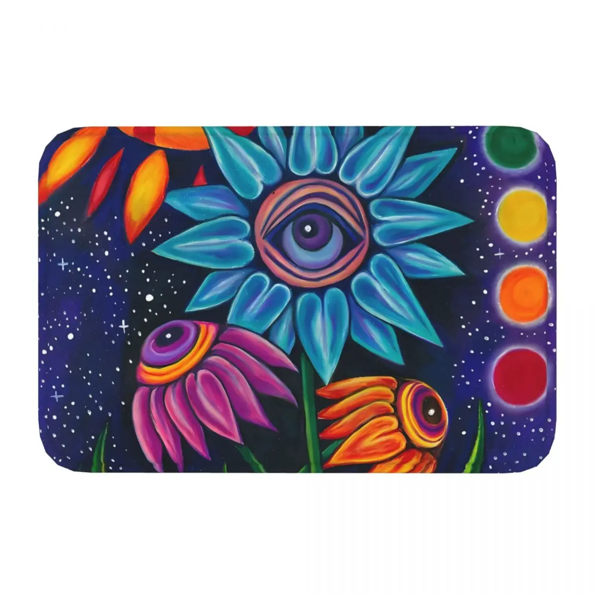 Sunflower Plant Non-slip Doormat All Seeiing Eyes Bath Kitchen Mat Outdoor Carpet Flannel Pattern Decor