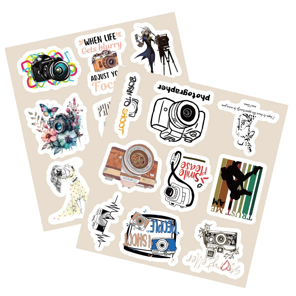 

10/30/54PCS Photographer Camera Stickers Cartoon Creative Graffiti Decal Toys for Scooter Refrigerator Pencil Box Guitar Bike