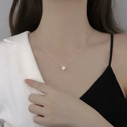 Luxury Geometry Cube Zircon Pendant Silver Color Stainless Steel Crystal Necklace for Women Wedding Bride Jewelry Set Gift