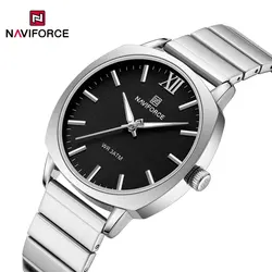 NAVIFORCE-Relógio de pulso impermeável de aço inoxidável feminino, relógio automático elegante, relógios da moda feminina, Luminous Gift, Brand