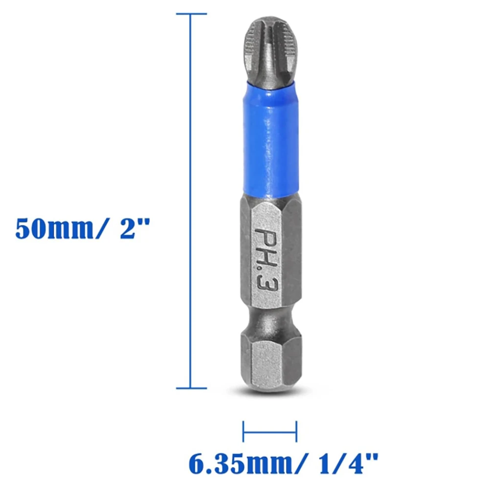 Zestaw magnetycznych bitów do wkrętaka antypoślizgowych PH1 PH2 PH3 PZ1 PZ2 PZ3 z chwytem sześciokątnym, bity do wkrętarek z główką krzyżakową, akcesoria narzędziowe