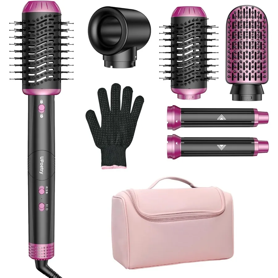 

5 in 1 Hot Air Styler Hair Dryer Brush High-Speed Blow Dryer Fast Drying Curling Without Heat Damage Volumizing Straightening A