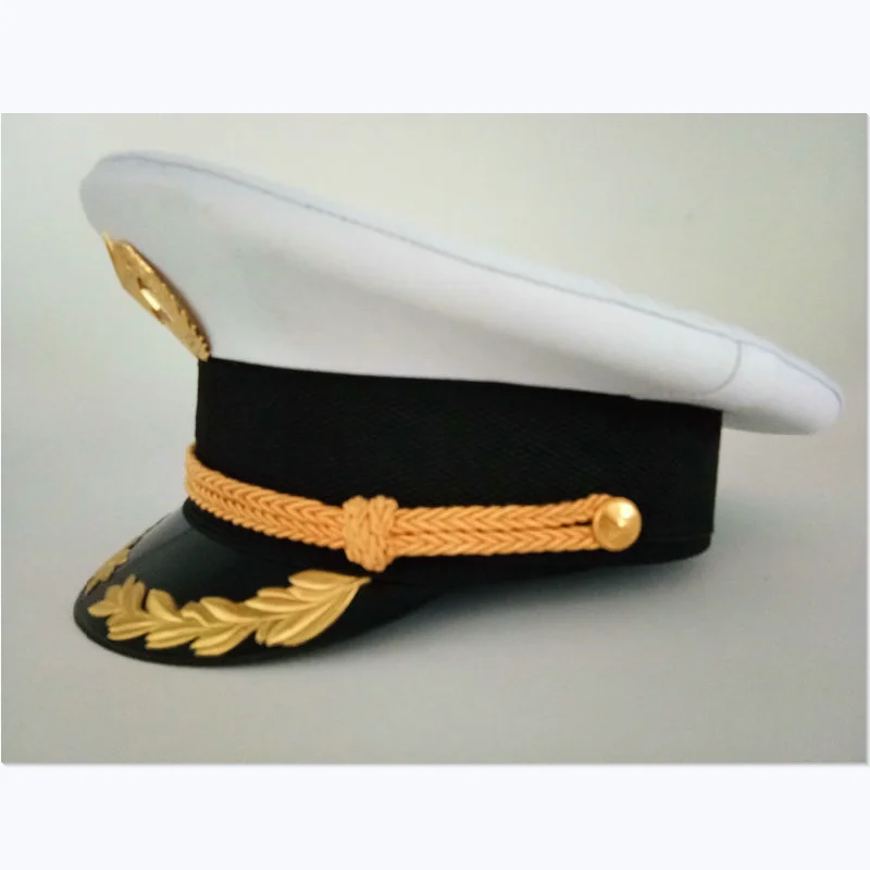 Cotton Adjustable White Decorative Hat Skipper  Sailors Navy Captain Military Cap Adult Unisex Event & Party Fancy Dress Hats