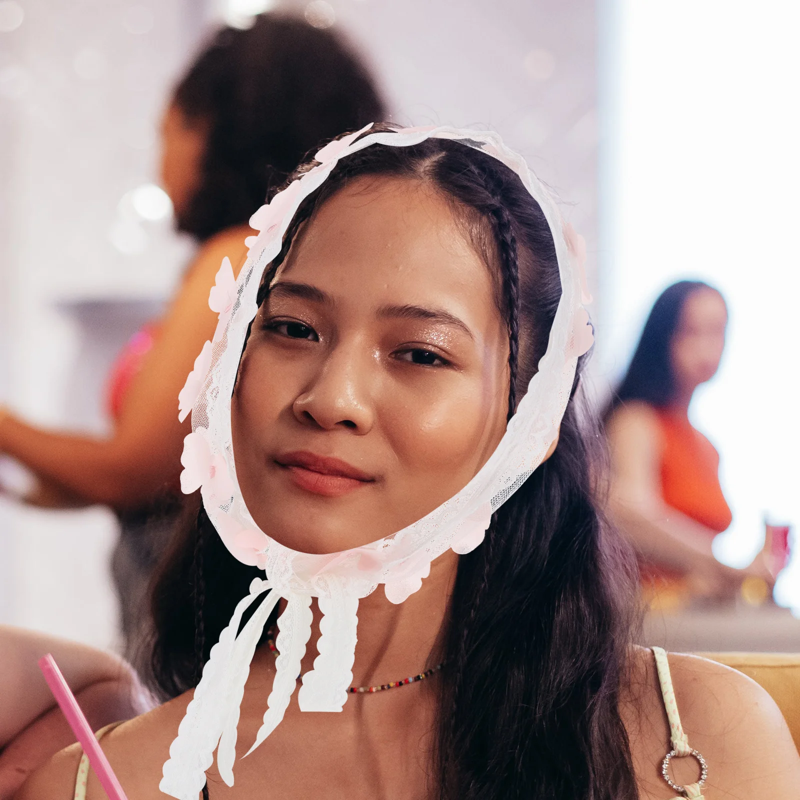 

1pcs Butterfly Headscarf Lace Bandana Hair Scarf For Women Turban Headband Makeup Accessory Head Wrap Fashion Hairband Soft