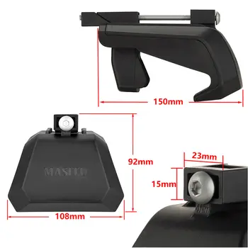 ks univerzálních střešních nosičů Paw Foot, horní tyč, konec příčky, montážní držák, svorka, používaná pro vozidla se samostatnými zábradlími 10 nejlepší prodej univerzální svorka na střešní nosič - №6