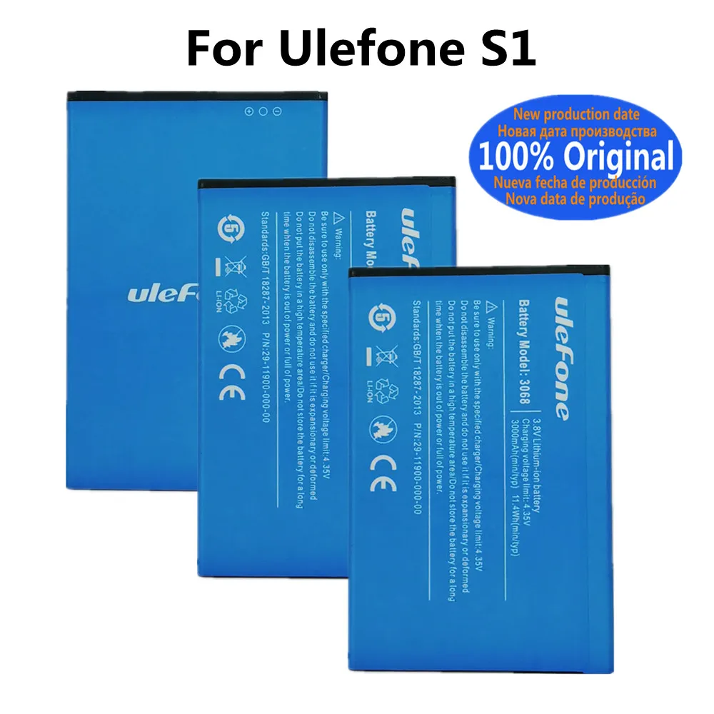 New 100% Original Battery For Ulefone S1 S 1 3000mAh Phone Batteries Battery Bateria In Stock Fast Shipping