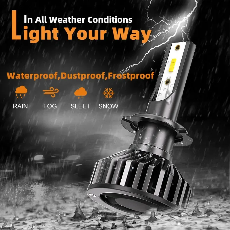 TCYATO H4 LED H7 3 Color Changing Car Headlights Fog Lights 3000K 4500K 6500K Flash 80W Auto Lights 2 PCS H1 H3 H11 9005 H13
