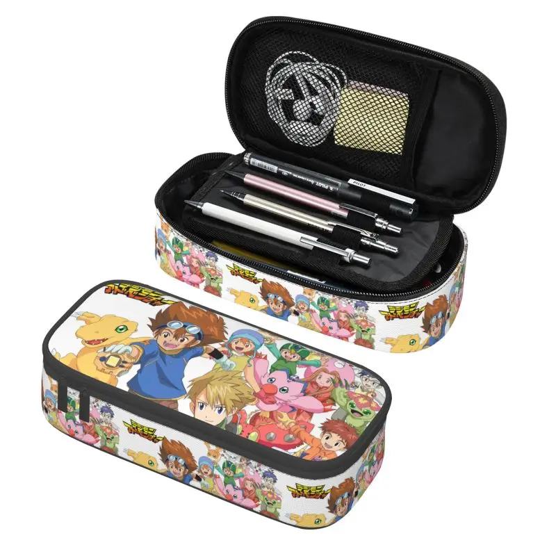 

Digimones Adventure Anime Pencil Case for Girls Boys Big Capacity Pen Bag Box School Accessories