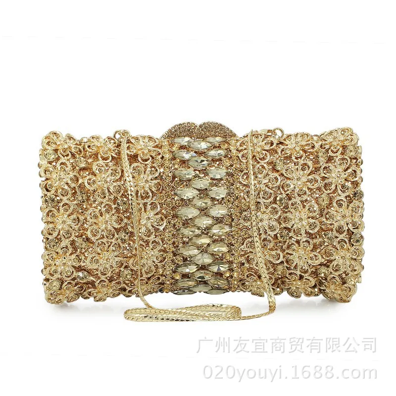 

Pointed Bottom Hollow Rhinestone Women's Bag Diamond-encrusted Dinner Clutch Evening Bag Party Light Luxury Style Evening Clutch