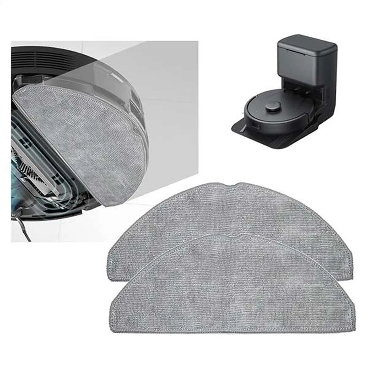 2026 Trend Mop Cloths Replacement Part for L60 Robot Vacuum Cleaner, Microfiber Mop Pad Washable Mop Cloths Accessories