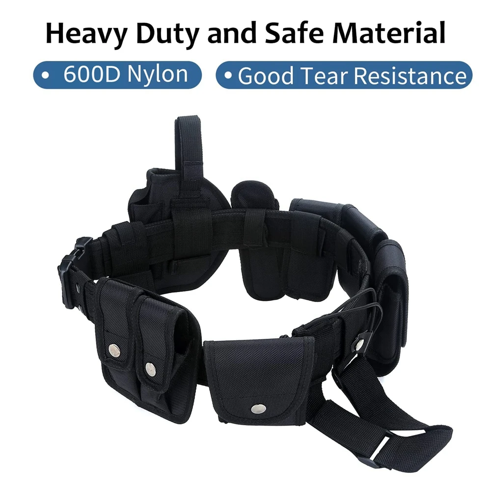 Duty Belts Tactical Modular Equipment Security Utility Belt with 10 Components Pouches Bags Holster Gear Security Guard Belt