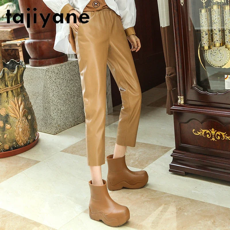 

Tajiyane Korean Fashion Woman Pants Real Sheepskin Leather Pants Female Black Trousers Women 2021 Pantalon Pour Femme Pph4516