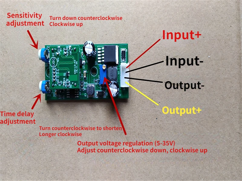 DC 36V to 12V Radar Sensor Switch, Human Body Sensor Switch, Microwave Radar Sensor Switch Module