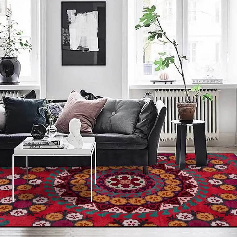 

Mandala Ethnic Style Carpets for Living Room,3D Floor Mat Home,Bedroom,Bedside,Sofa,Parlor Area Rug,Gorgeous Flower,High Quality