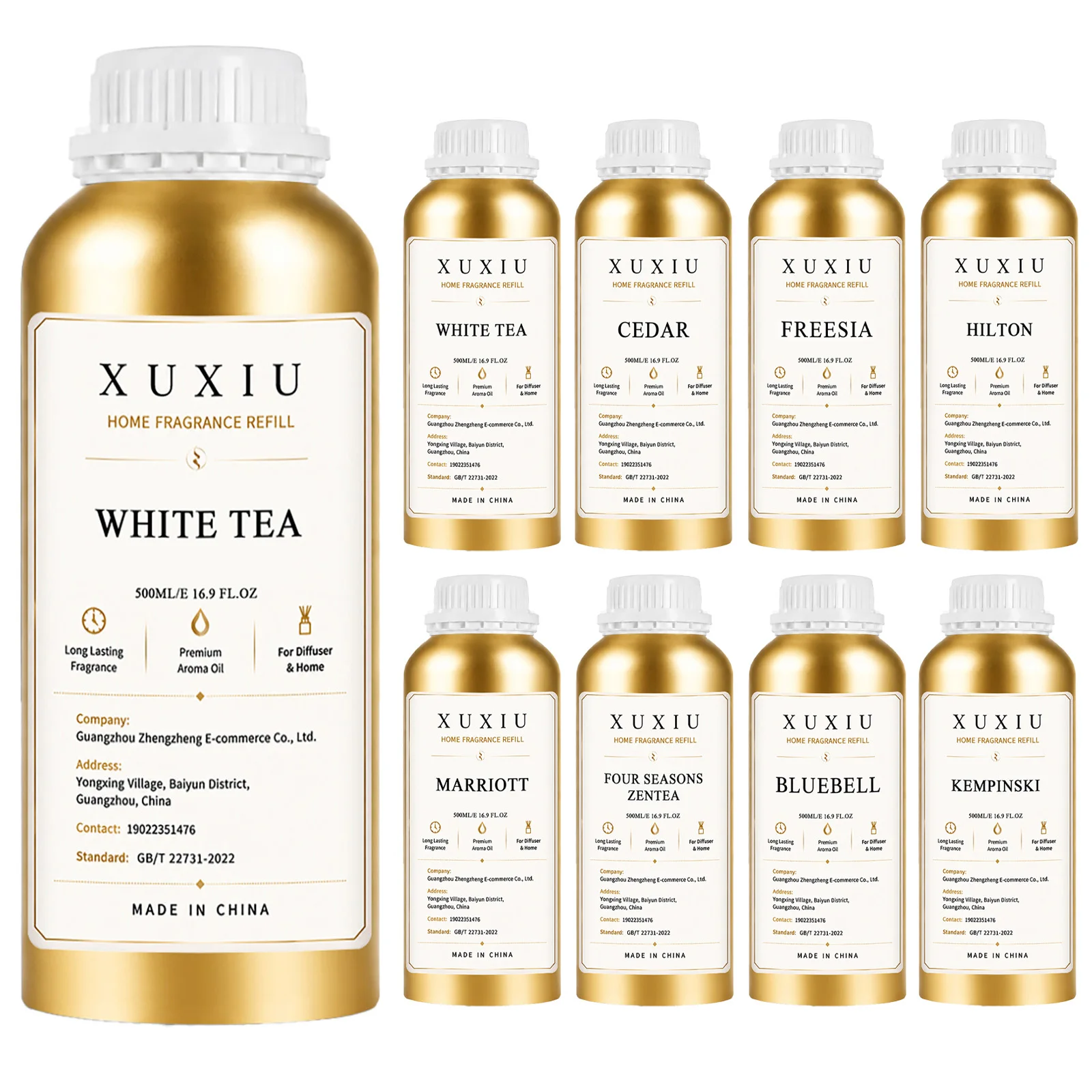 500ML Fire‑Free Oil‑Based Long‑Lasting Essential Oil Refill, Home Bedroom Hotel Indoor Fragrance Replenishing Liquid