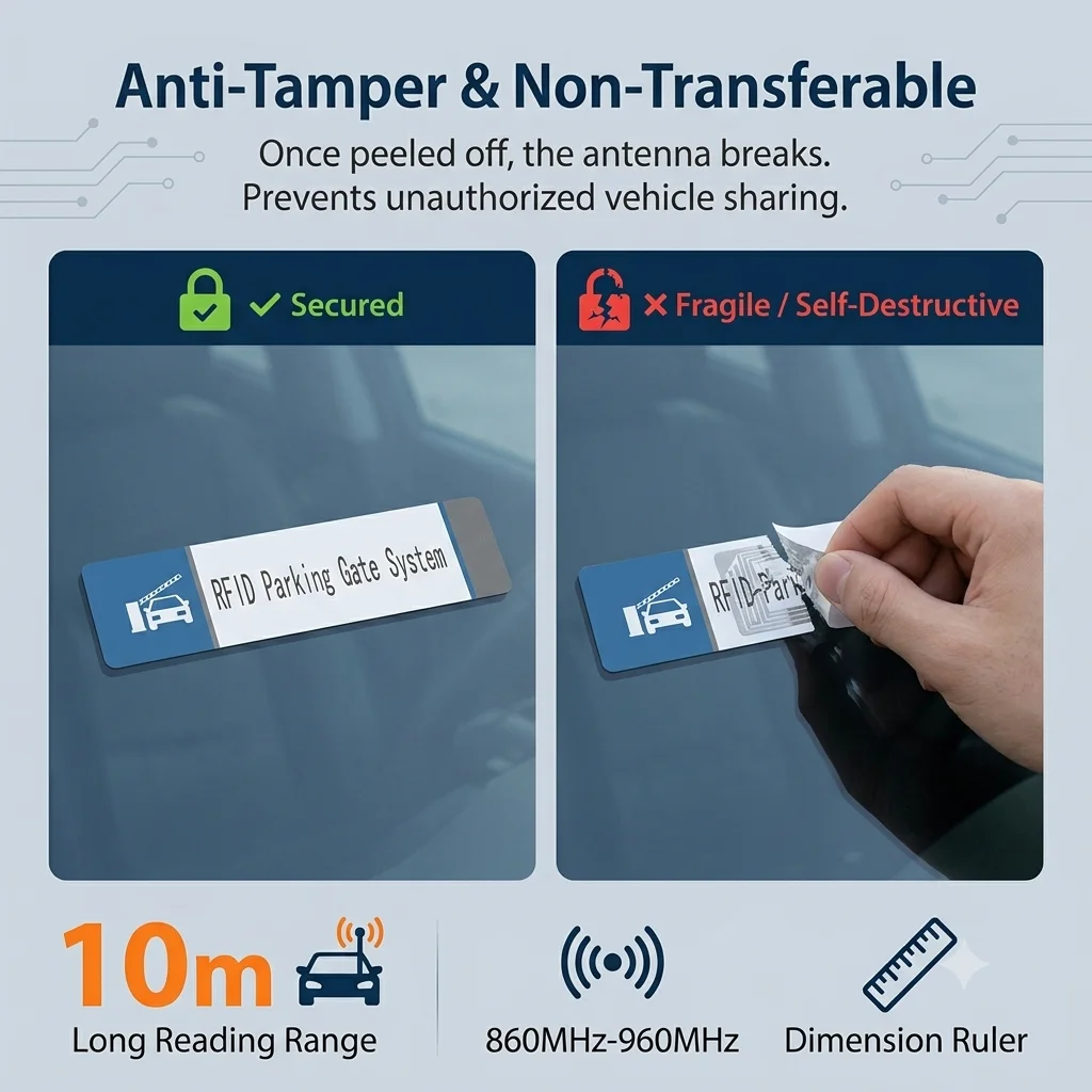 5pcs UHF1-Tag4 Long Range RFID Tag EPC Gen2 ISO18000-6C 860-960MHz Passive Card Vehicle Parking Toll Gate Access Control System