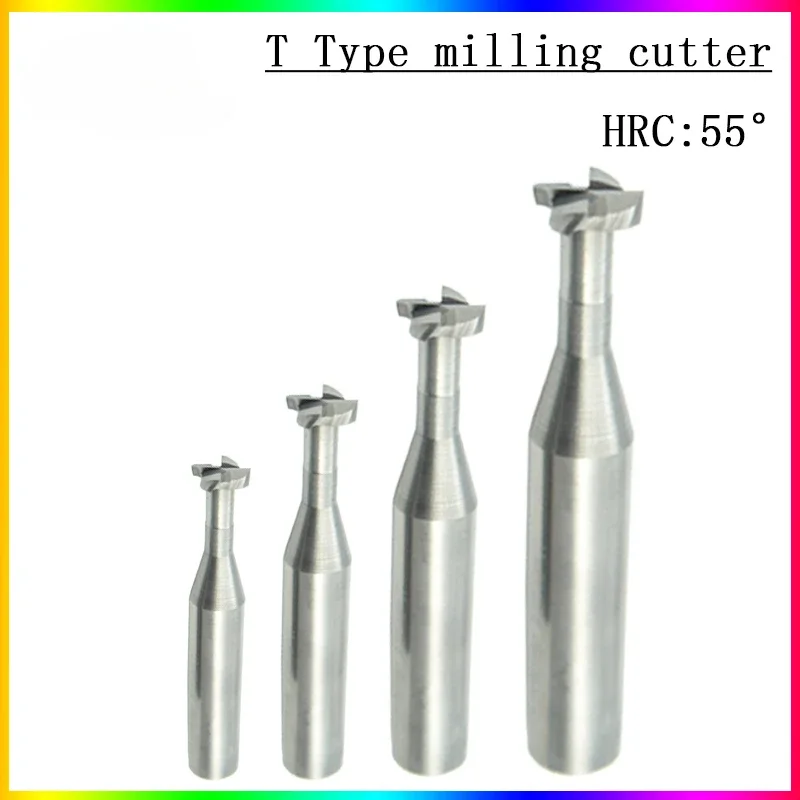 

NEW Hrc55 degree T-sloe Flute milling cutter 4mm-10mm 6mm 8mm CNC carbide T type milling cutter tool holder mill