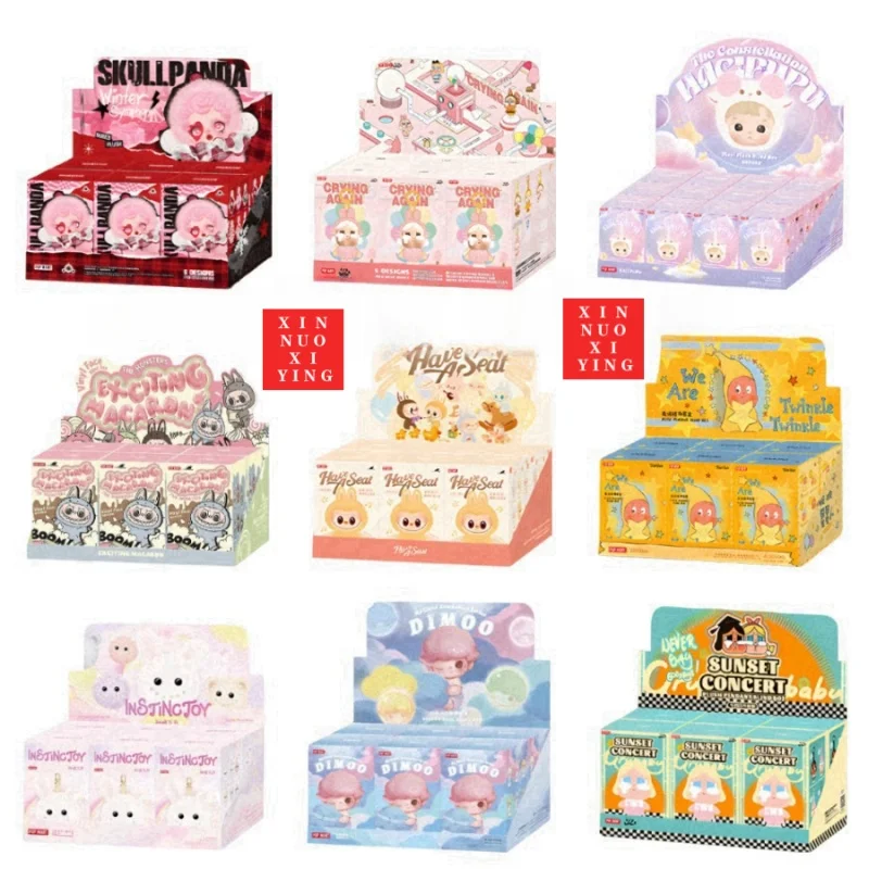 Echte Blindbox Labubu Macaron CRYBABY DIMOO MOLLY The Powerpuff Girls Winter Symphony Tear Factory Vinyl Komplette Endbox