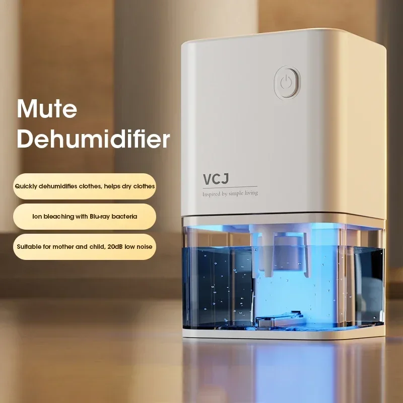

2025 Mute Air Dehumidifier for Home Bedroom, Moisture Absorber EU Plug Deodorizer Dryer Compact for Office Kitchen Closet