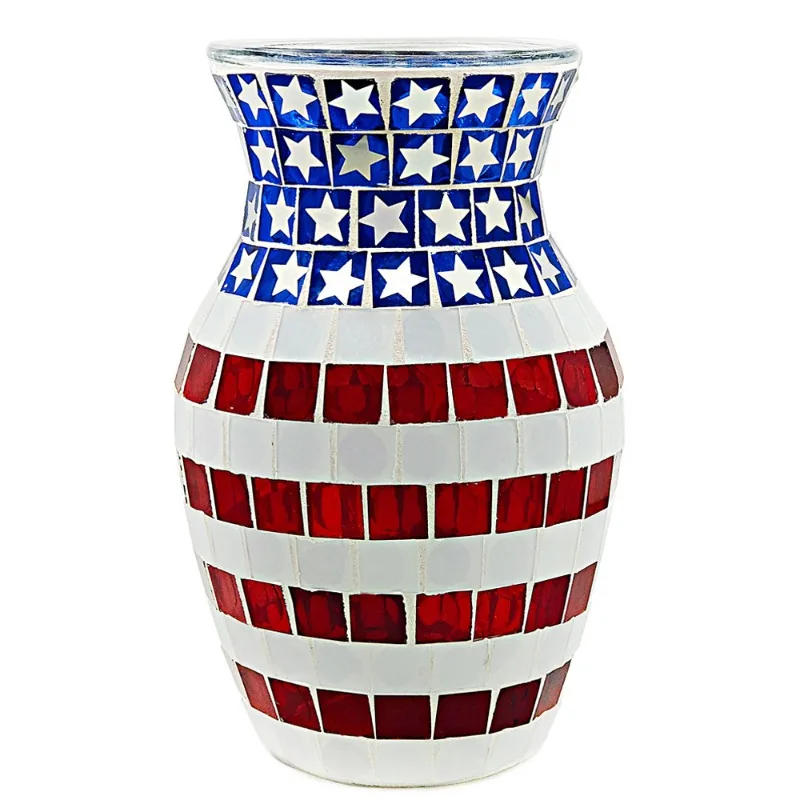 European Mosaic Glass Vase Fashion  Living Room Decoration Countertop Flower Arrangement Home Decor Jarrones تحف كبيره للمنزل
