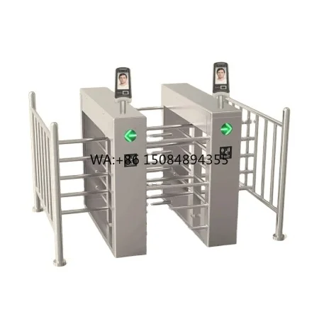 Intelligent Half Height Turnstile 304 Stainless Steel Outdoor Gates Fingerprint Card Reader Access Control