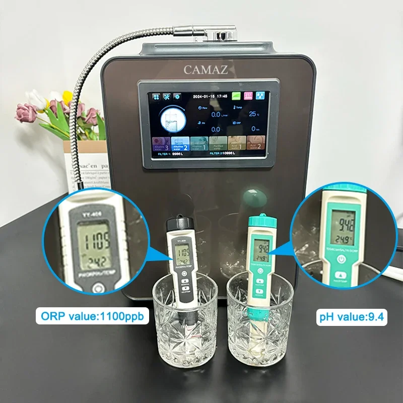 CAMAZ alkaline water ionizer manufacturer 8 plates hydrogen alkaline ionized water purifier alkaline water ion