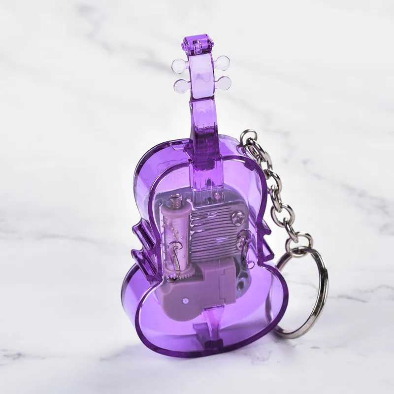 Acrylic violin music box keychain music box pendant creative student gift travel souvenir