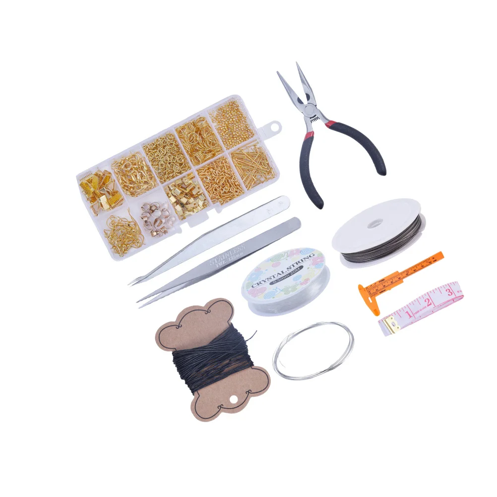 

Профессиональный комплект для изготовления ювелирных изделий, полный набор для бисера ручной работы, сделай сам, ремесленные проекты, золотые украшения, инструменты для бисероплетения, принадлежности