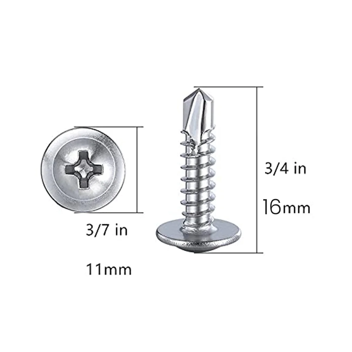 ABNC-8X5/8Inch for Sheet Metal Self-Tapping Screws 410 Stainless Steel Truss Head High-Strength Quick Tapping Screws