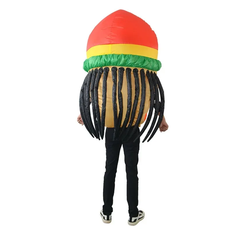 Jamaican Cosplay Costume Anime Inflatable Clothes Halloween Garment Party Fancy Dress Festival Clothing Adult Men Women Air Suit