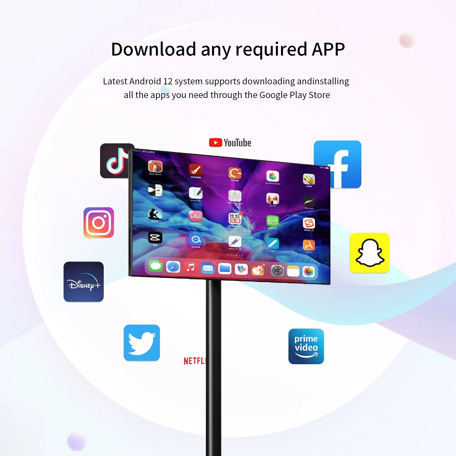 21.5 24 27 32 Inch HD Android Interactive Touch LCD Display with 5H or 9H Battery Stand Wireless Smart Portable TV view 2