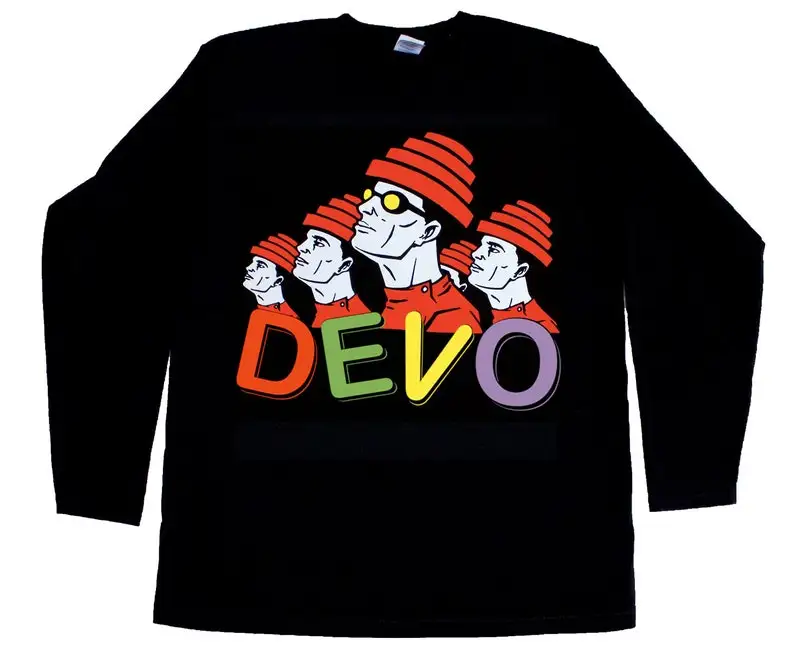 devo band rock band short long sleeve black t-shirt