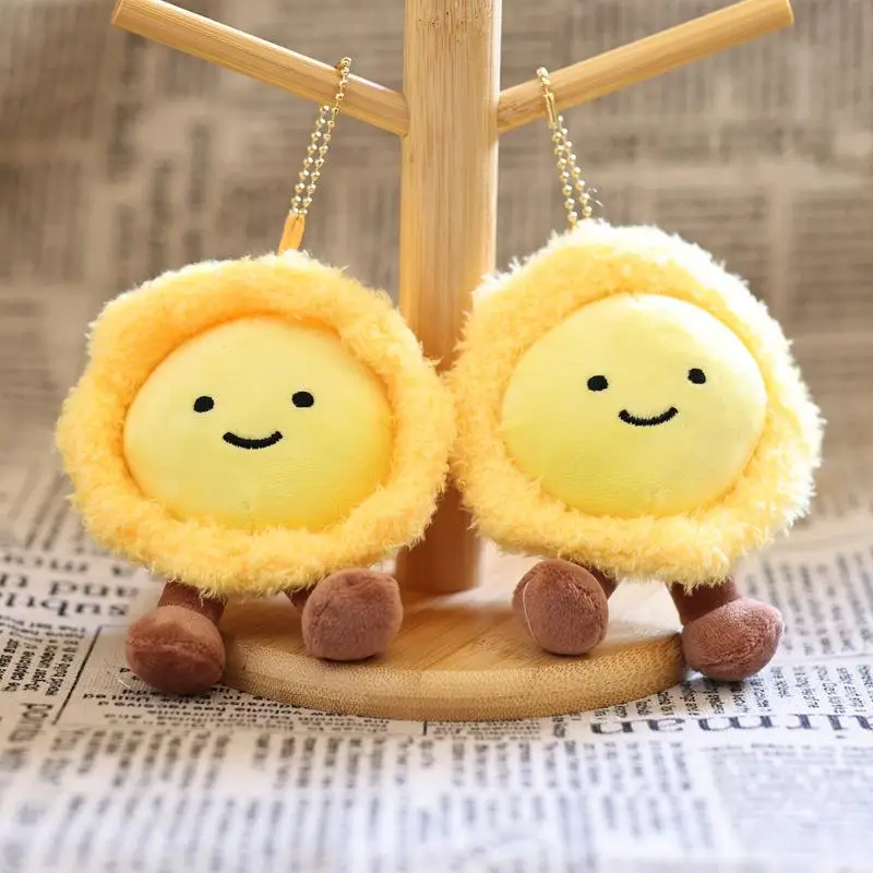 1 Buah Gantungan Kunci Boneka Telur Goreng Lucu dan Lembut, Mainan Kreatif, Boneka Telur Tart Matahari, Dekorasi Rumah, Hadiah Liburan untuk Anak-Anak