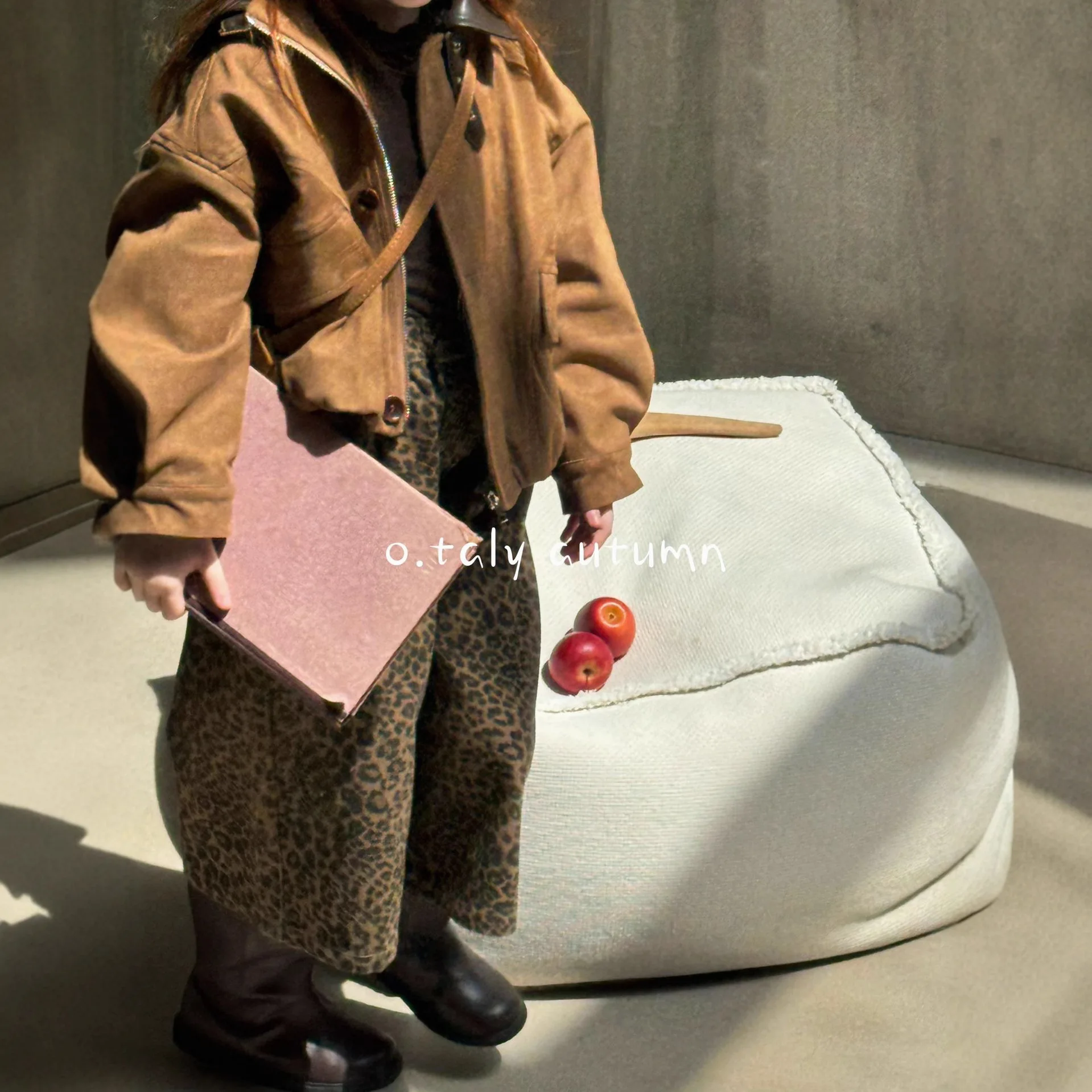 2025 autumn and winter new children's clothing girls'  leopard print cropped pants Korean children's casual wide leg pants
