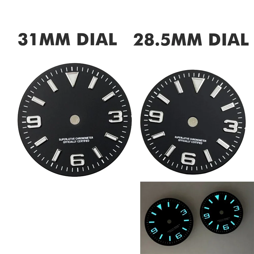 NH35 Dial GBW9 Luminous Watch Dial Logbook Surface Probe 28.5mm 31mm Watch Faces for NH35A/4R35/NH34/NH36 Movement Accessories