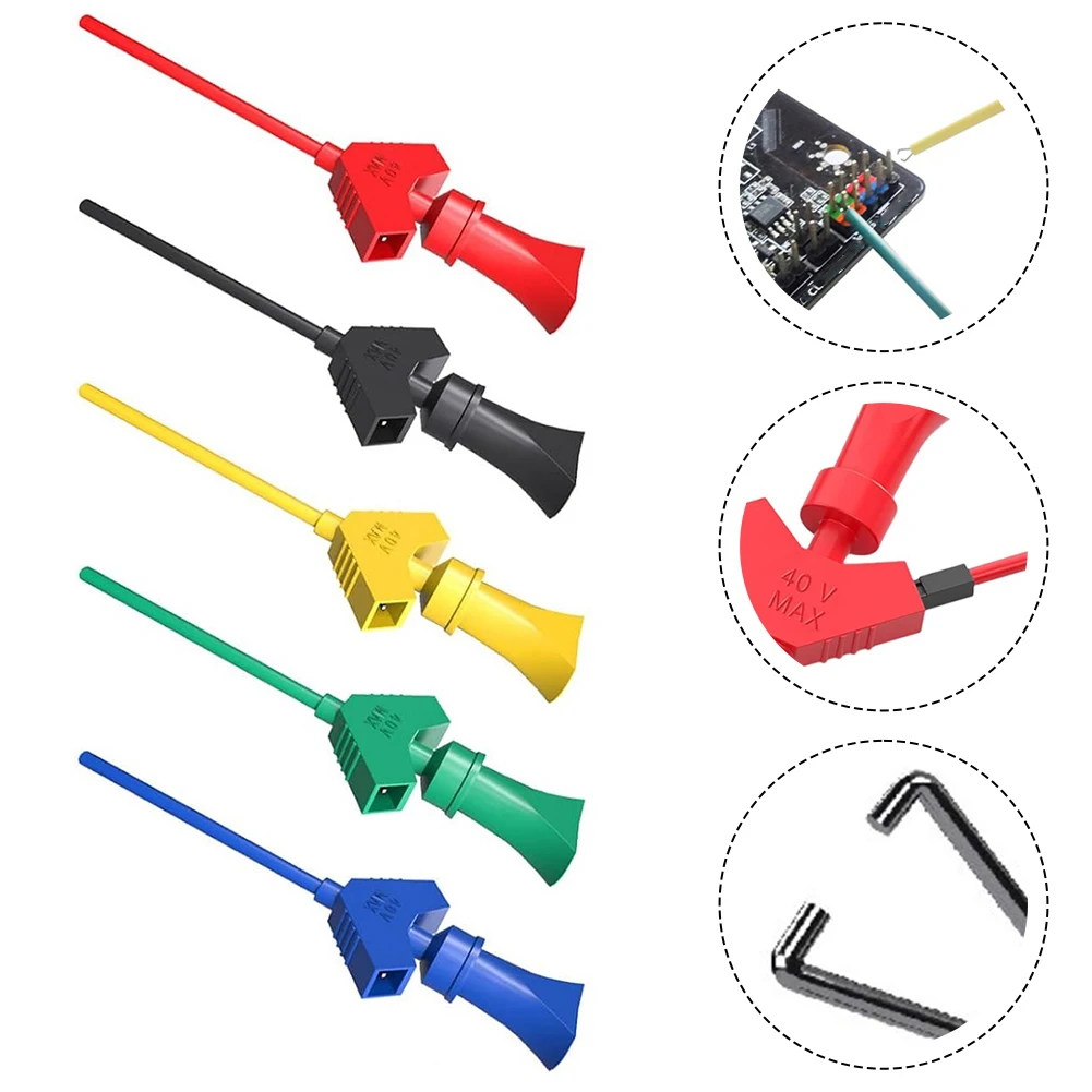 اختبار المكونات الإلكترونية DIY مقاطع اللوح DIY مشاريع الالكترونيات اختبار الدائرة الكهربائية مشبك اختبار صغير تقريبا. 59 ملم #5