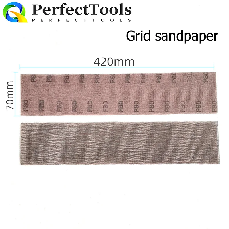 

70/420mm Rectangle Mesh Abrasive Dust Free Sanding Anti-blocking Dry Grinding Sandpaper 80 to 320 Grit Hook and Loop Sand Paper