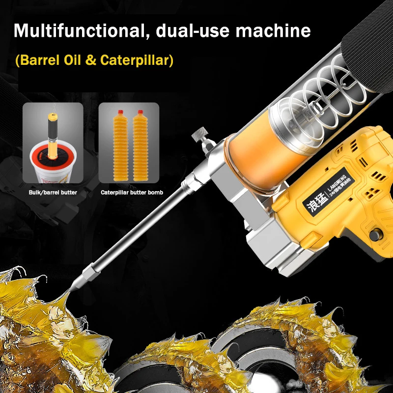 Electric Grease Gun 24V Fully automatic lithium battery Spray Gun High pressure excavator Lubricating Oil Refueling Tool